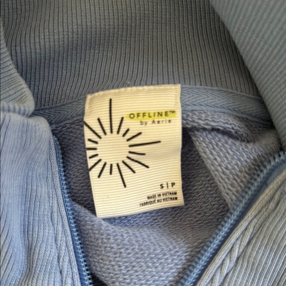Offline by Aerie Women's Blue Quarter Zip Throwback Corset Cropped Sweatshirt S - Picture 6 of 6